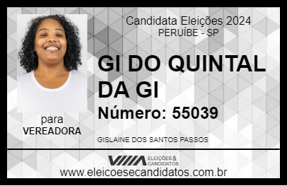 Candidato GI DO QUINTAL DA GI 2024 - PERUÍBE - Eleições