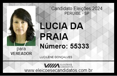 Candidato LUCIA DA PRAIA  2024 - PERUÍBE - Eleições