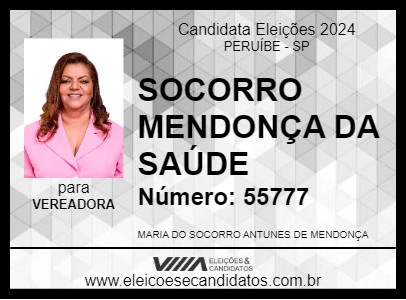 Candidato SOCORRO MENDONÇA DA SAÚDE 2024 - PERUÍBE - Eleições