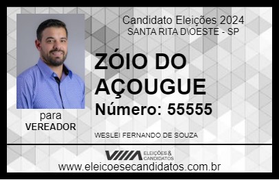 Candidato ZÓIO DO AÇOUGUE 2024 - SANTA RITA D\OESTE - Eleições