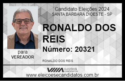 Candidato RONALDO DOS REIS 2024 - SANTA BÁRBARA D\OESTE - Eleições