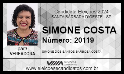 Candidato SIMONE COSTA 2024 - SANTA BÁRBARA D\OESTE - Eleições