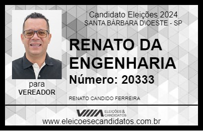 Candidato RENATO DA ENGENHARIA 2024 - SANTA BÁRBARA D\OESTE - Eleições