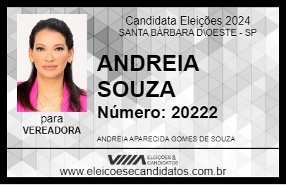 Candidato ANDREIA SOUZA 2024 - SANTA BÁRBARA D\OESTE - Eleições