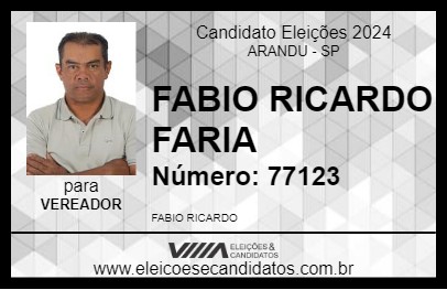 Candidato FABIO RICARDO FARIA 2024 - ARANDU - Eleições