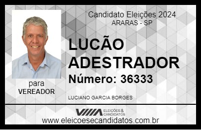 Candidato LUCÃO ADESTRADOR 2024 - ARARAS - Eleições