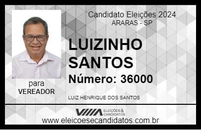 Candidato LUIZINHO SANTOS 2024 - ARARAS - Eleições