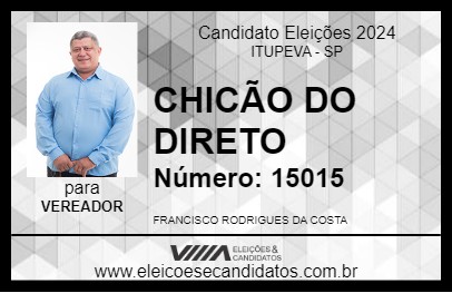 Candidato CHICÃO DO DIRETO 2024 - ITUPEVA - Eleições