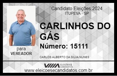 Candidato CARLINHOS DO GÁS 2024 - ITUPEVA - Eleições