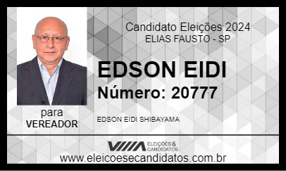 Candidato EDSON EIDI 2024 - ELIAS FAUSTO - Eleições