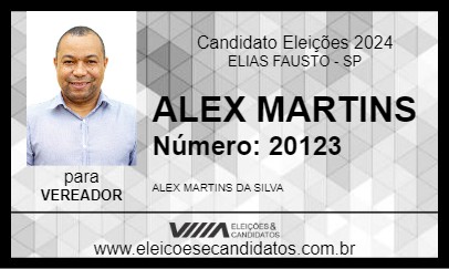 Candidato ALEX MARTINS 2024 - ELIAS FAUSTO - Eleições