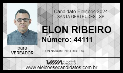 Candidato ELON RIBEIRO 2024 - SANTA GERTRUDES - Eleições