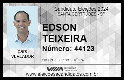 Candidato EDSON TEIXEIRA 2024 - SANTA GERTRUDES - Eleições