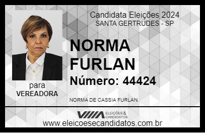 Candidato NORMA FURLAN 2024 - SANTA GERTRUDES - Eleições