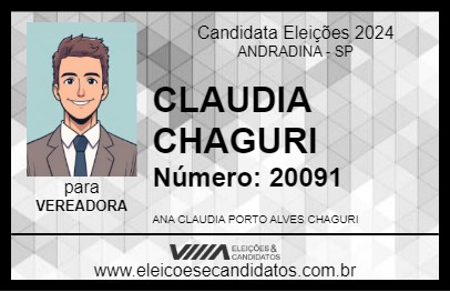 Candidato CLAUDIA CHAGURI 2024 - ANDRADINA - Eleições