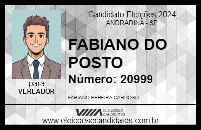 Candidato FABIANO DO POSTO 2024 - ANDRADINA - Eleições