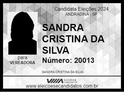 Candidato SANDRA CRISTINA DA SILVA 2024 - ANDRADINA - Eleições