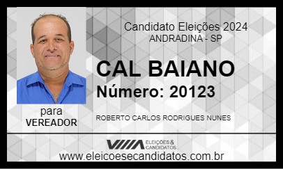 Candidato CAL BAIANO 2024 - ANDRADINA - Eleições