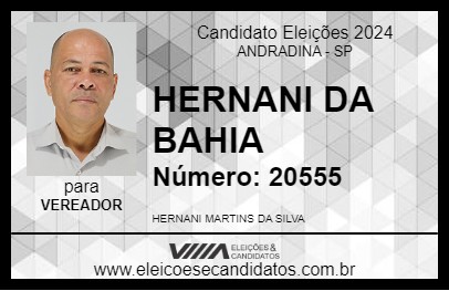 Candidato HERNANI DA BAHIA 2024 - ANDRADINA - Eleições