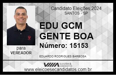 Candidato EDU GENTE BOA 2024 - SANTOS - Eleições