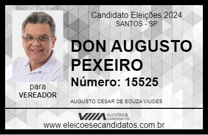 Candidato DON AUGUSTO PEXEIRO 2024 - SANTOS - Eleições