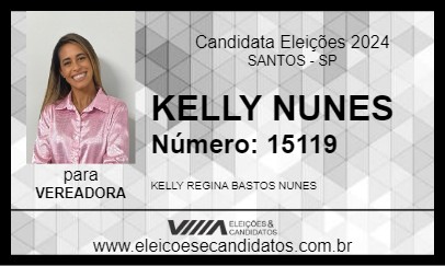 Candidato KELLY NUNES 2024 - SANTOS - Eleições