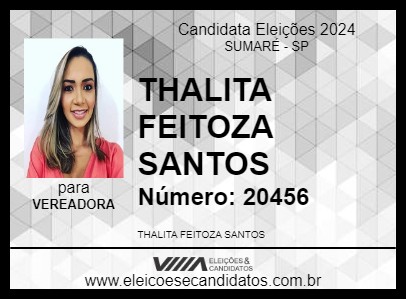 Candidato THALITA FEITOZA SANTOS 2024 - SUMARÉ - Eleições