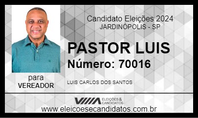 Candidato PASTOR LUIS 2024 - JARDINÓPOLIS - Eleições