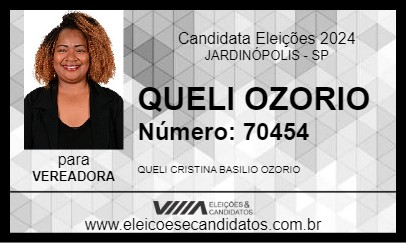 Candidato QUELI OZORIO 2024 - JARDINÓPOLIS - Eleições