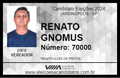 Candidato RENATO GNOMUS 2024 - JARDINÓPOLIS - Eleições