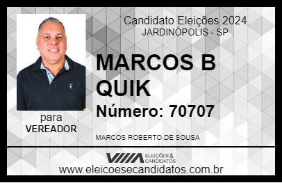 Candidato MARCOS B QUIK 2024 - JARDINÓPOLIS - Eleições