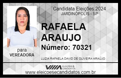 Candidato RAFAELA ARAUJO 2024 - JARDINÓPOLIS - Eleições