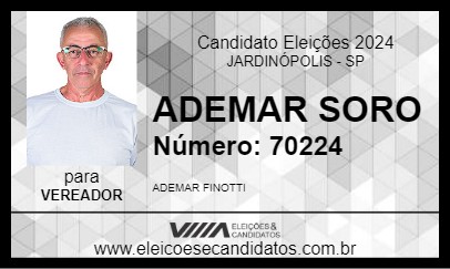 Candidato ADEMAR SORO 2024 - JARDINÓPOLIS - Eleições