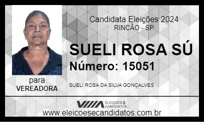 Candidato SUELI ROSA SÚ 2024 - RINCÃO - Eleições