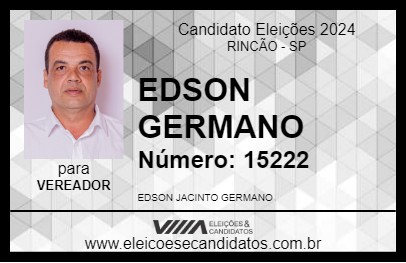 Candidato EDSON GERMANO 2024 - RINCÃO - Eleições