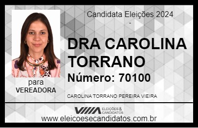 Candidato DRA CAROLINA TORRANO 2024 - CAJURU - Eleições