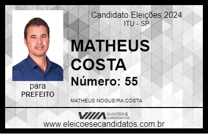 Candidato MATHEUS COSTA 2024 - ITU - Eleições