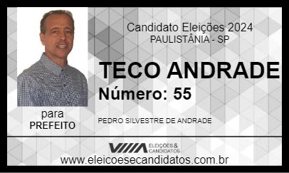 Candidato TECO ANDRADE 2024 - PAULISTÂNIA - Eleições