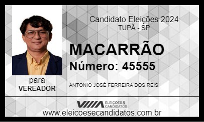 Candidato MACARRÃO 2024 - TUPÃ - Eleições