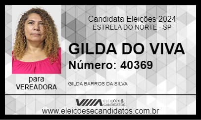 Candidato GILDA DO VIVA 2024 - ESTRELA DO NORTE - Eleições