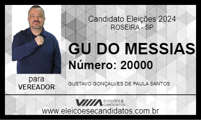 Candidato GU DO MESSIAS 2024 - ROSEIRA - Eleições