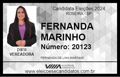 Candidato FERNANDA MARINHO 2024 - ROSEIRA - Eleições