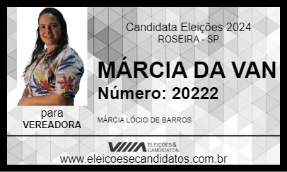 Candidato MÁRCIA DA VAN 2024 - ROSEIRA - Eleições