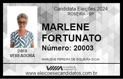 Candidato MARLENE FORTUNATO 2024 - ROSEIRA - Eleições