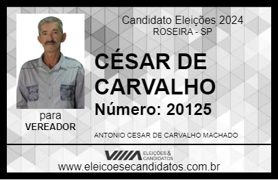 Candidato CÉSAR DE CARVALHO 2024 - ROSEIRA - Eleições