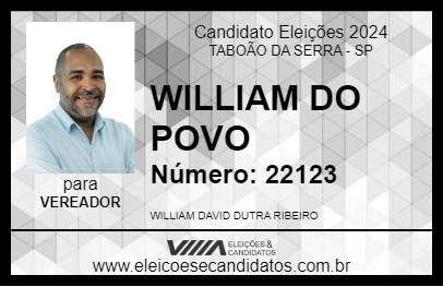 Candidato WILLIAM DO POVO 2024 - TABOÃO DA SERRA - Eleições