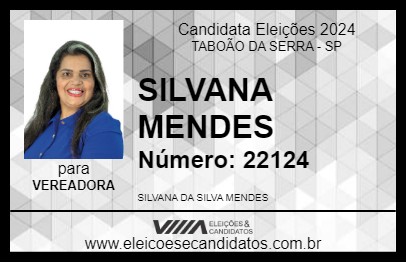 Candidato SILVANA MENDES 2024 - TABOÃO DA SERRA - Eleições