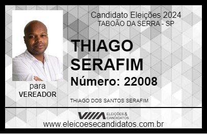 Candidato THIAGO SERAFIM 2024 - TABOÃO DA SERRA - Eleições