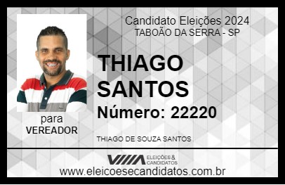 Candidato THIAGO SANTOS 2024 - TABOÃO DA SERRA - Eleições