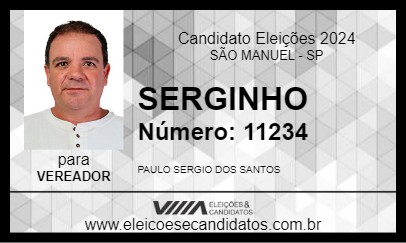 Candidato SERGINHO 2024 - SÃO MANUEL - Eleições